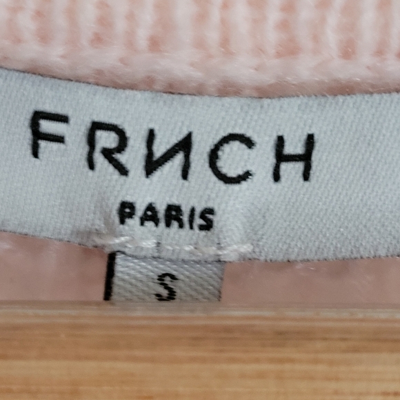 FRNCH Paris V-Neck Pointelle Women's Cardigan Sweater Pink Size Small NWT - Picture 9 of 10